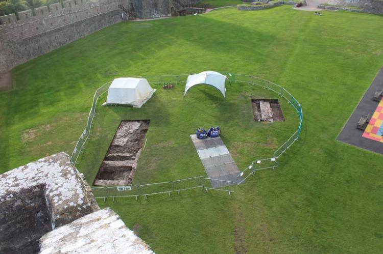 A different view of the site from the top of Northgate Tower at the end of Day 5 (note the new shelter erected in anticipation of rain for tomorrow)